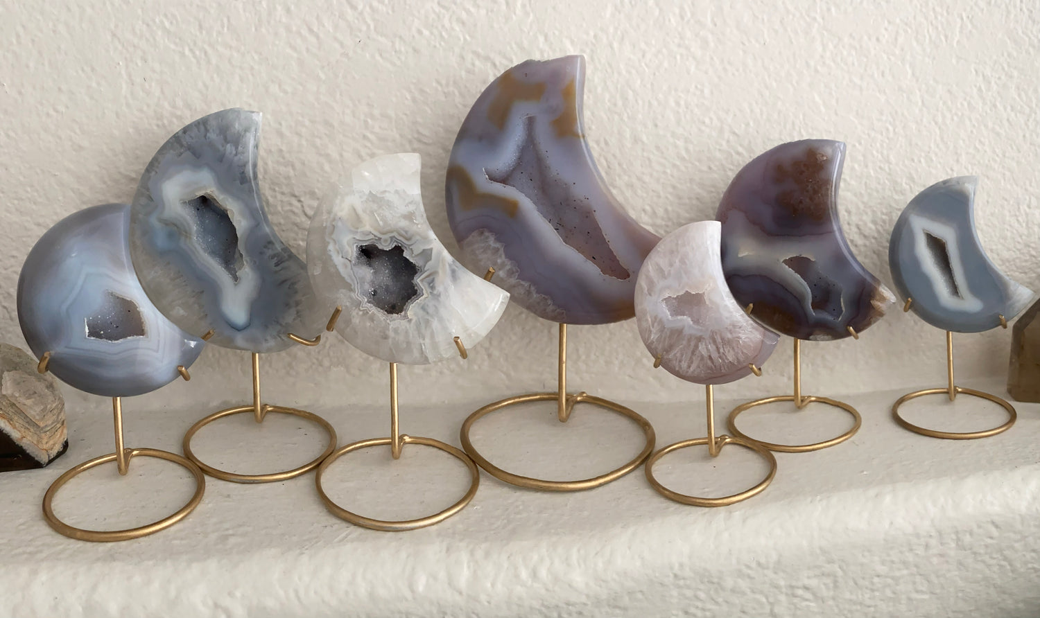Druzy Agate Crystal Moons