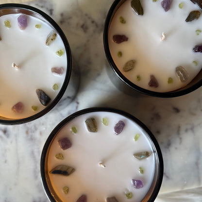 Sweater Weather - Intuition, Magic, Protection - Practical Magic inspired Crystal Candle