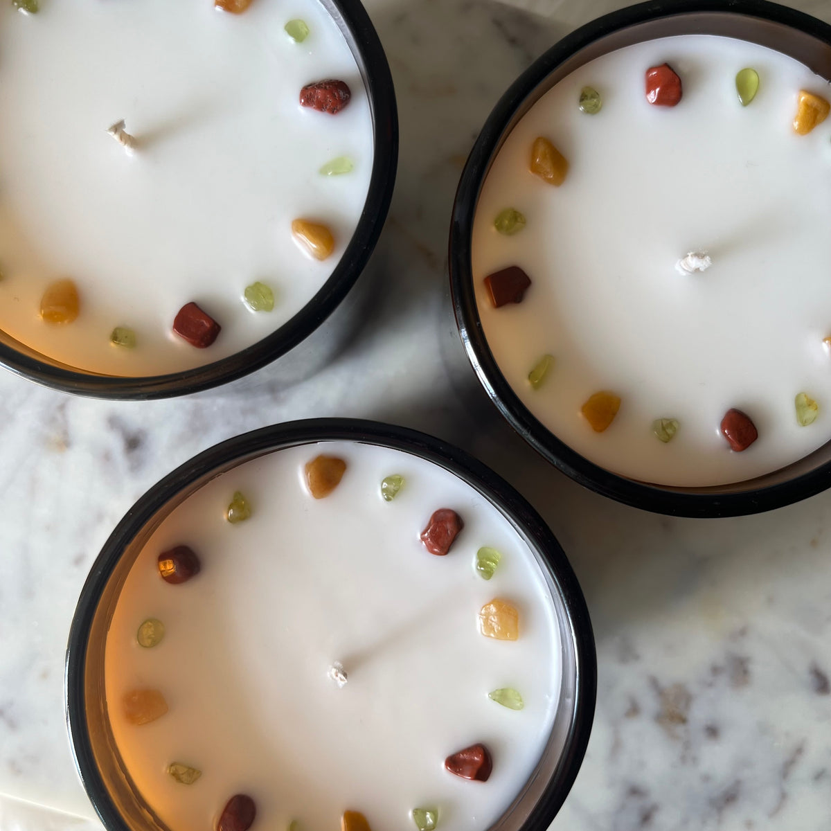 Autumn Leaves - Grounding, Renewal, Growth - Crystal Candle