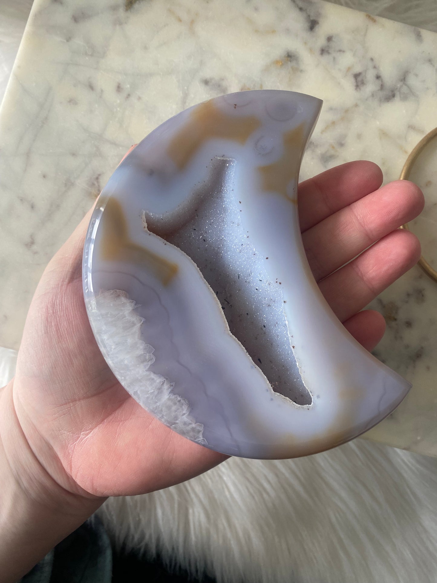 Druzy Agate Moon