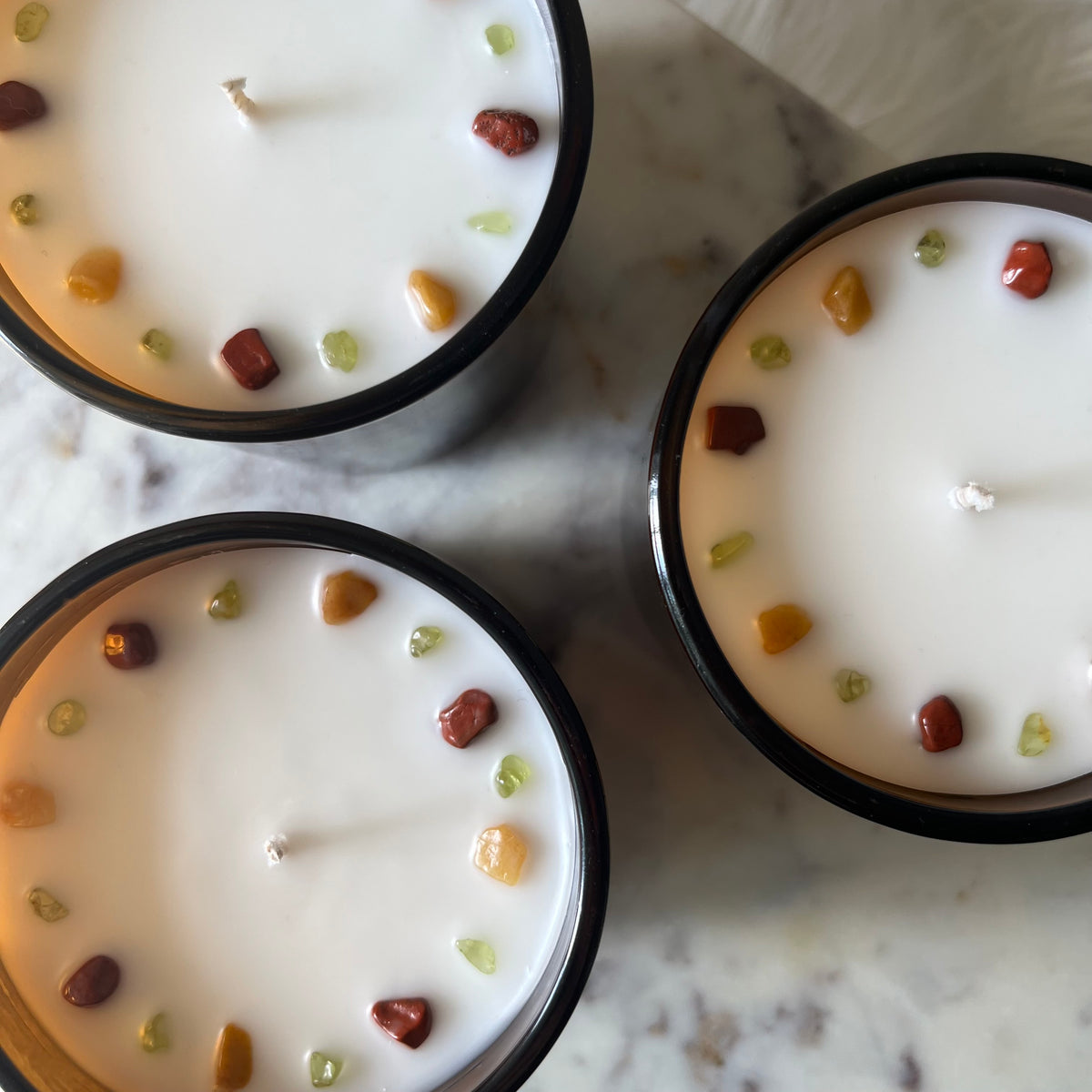 Autumn Leaves - Grounding, Renewal, Growth - Crystal Candle
