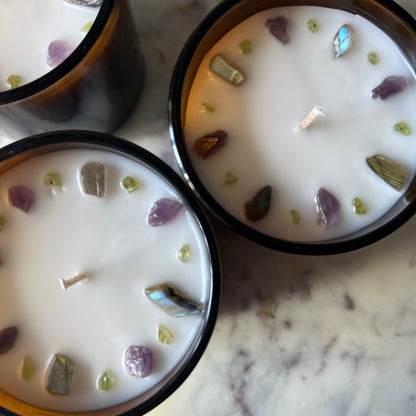 Sweater Weather - Intuition, Magic, Protection - Practical Magic inspired Crystal Candle