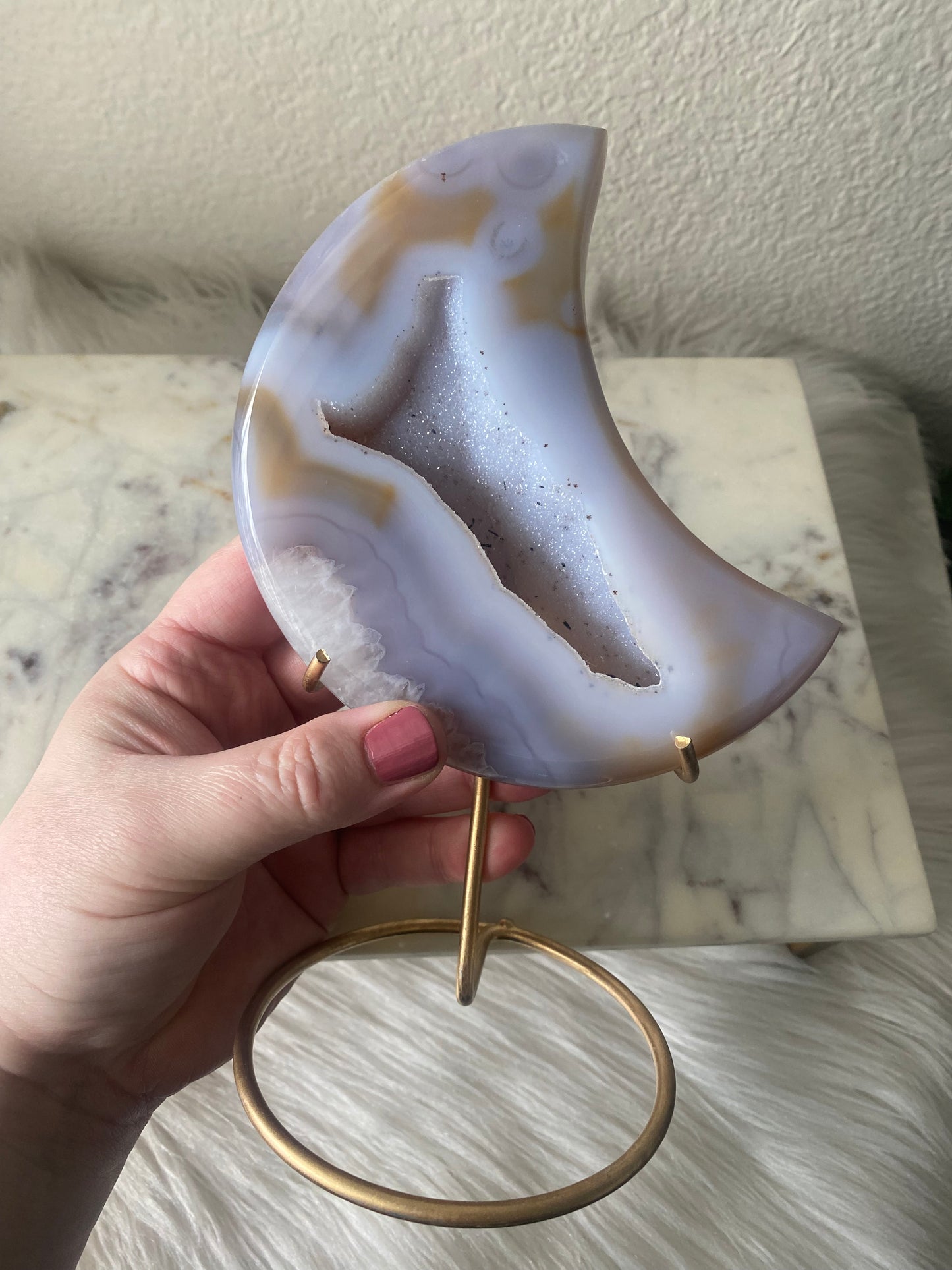 Druzy Agate Moon