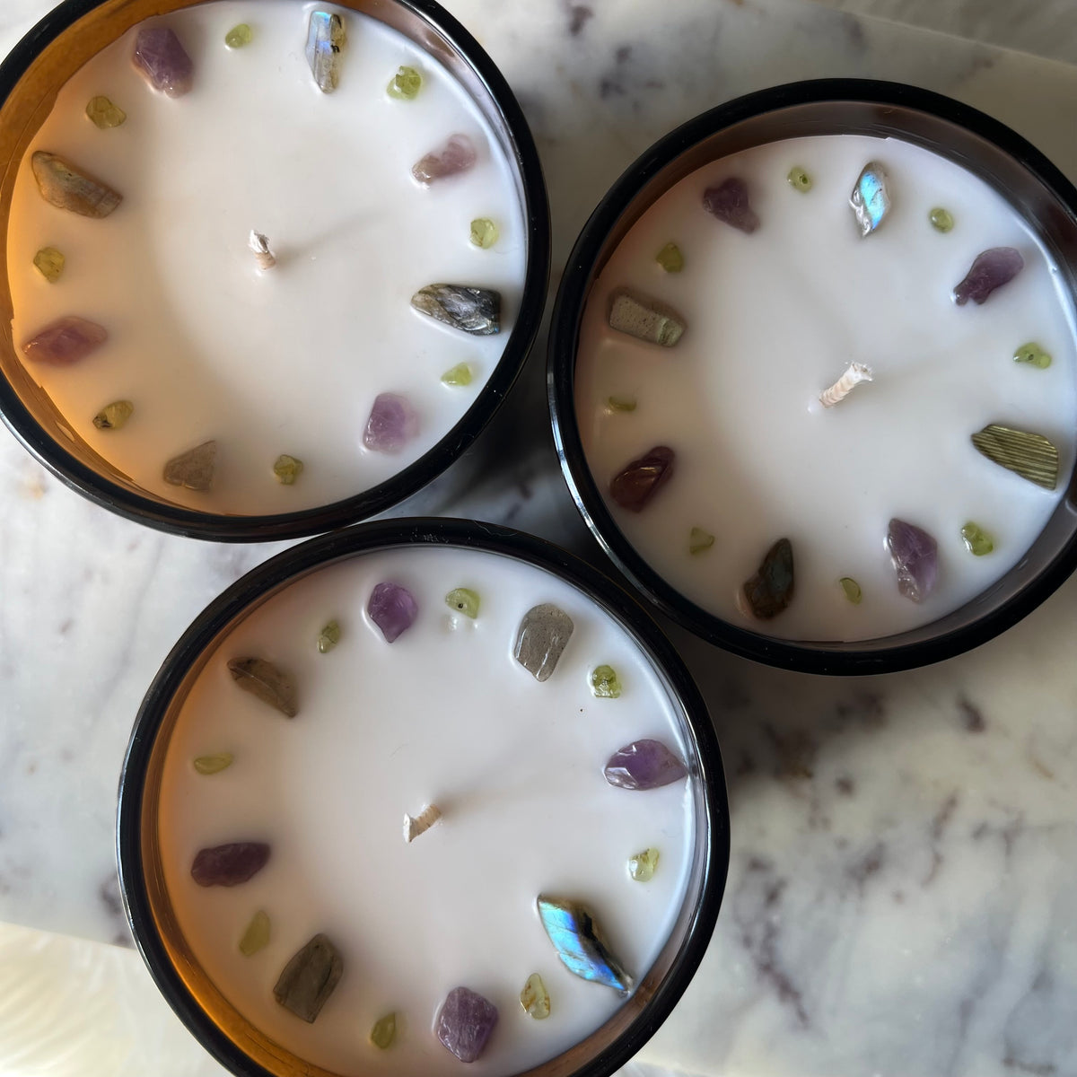 Sweater Weather - Intuition, Magic, Protection - Practical Magic inspired Crystal Candle