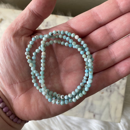 Dainty Faceted Larimar Bracelet