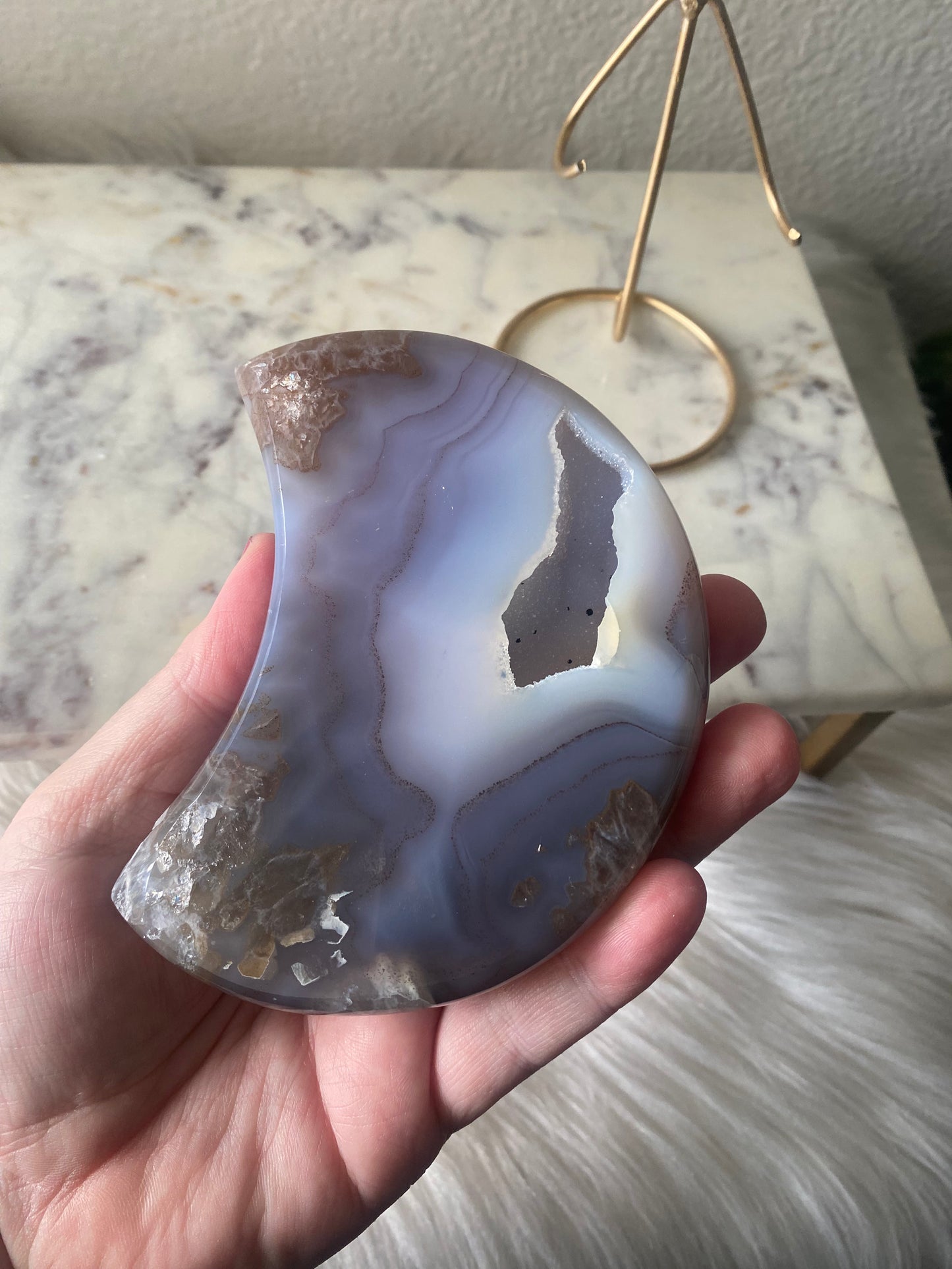 Druzy Agate Moon