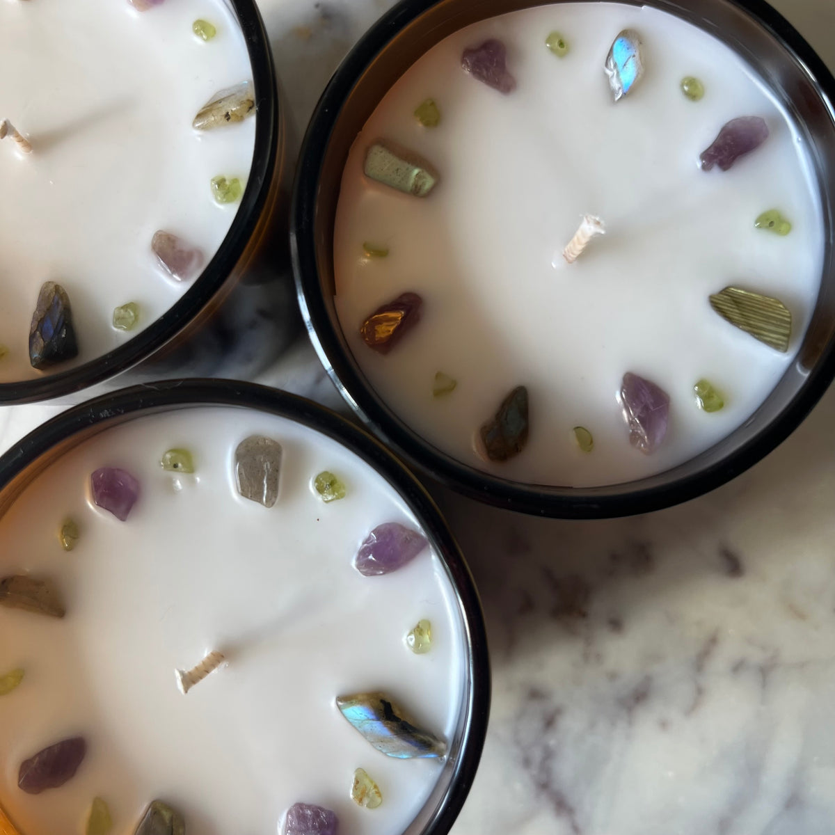 Sweater Weather - Intuition, Magic, Protection - Practical Magic inspired Crystal Candle