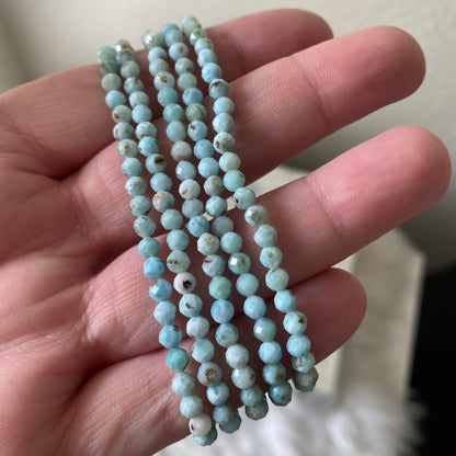 Dainty Faceted Larimar Bracelet