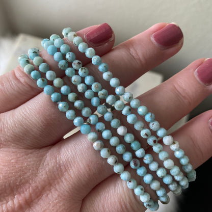 Dainty Faceted Larimar Bracelet