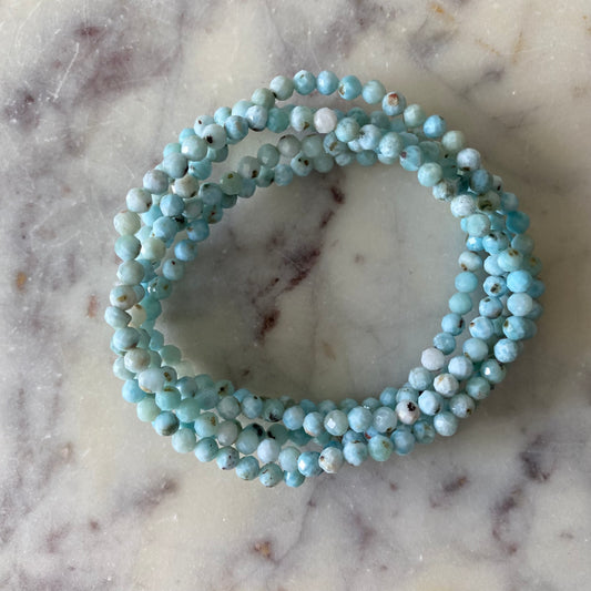 Dainty Faceted Larimar Bracelet