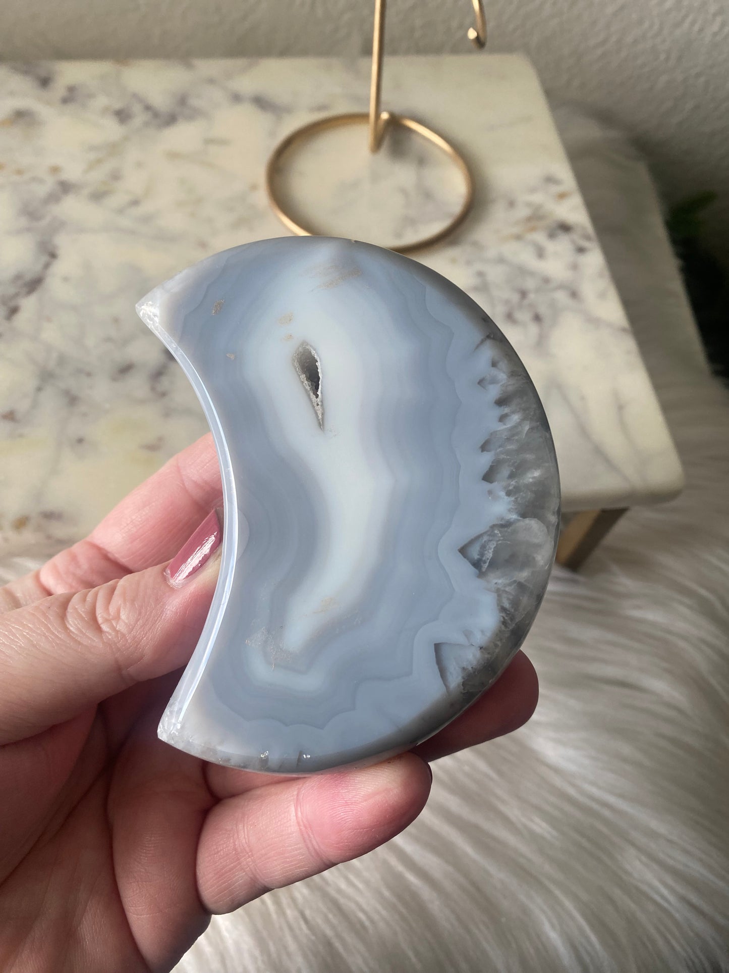 Druzy Agate Moon