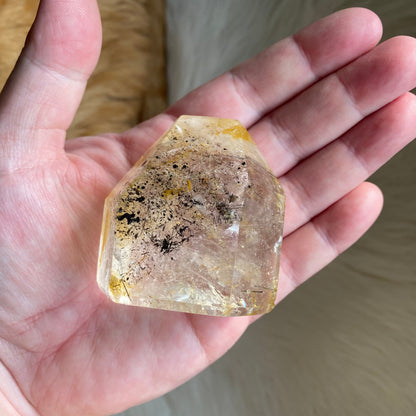 Quartz w/ Tourmaline & Iron