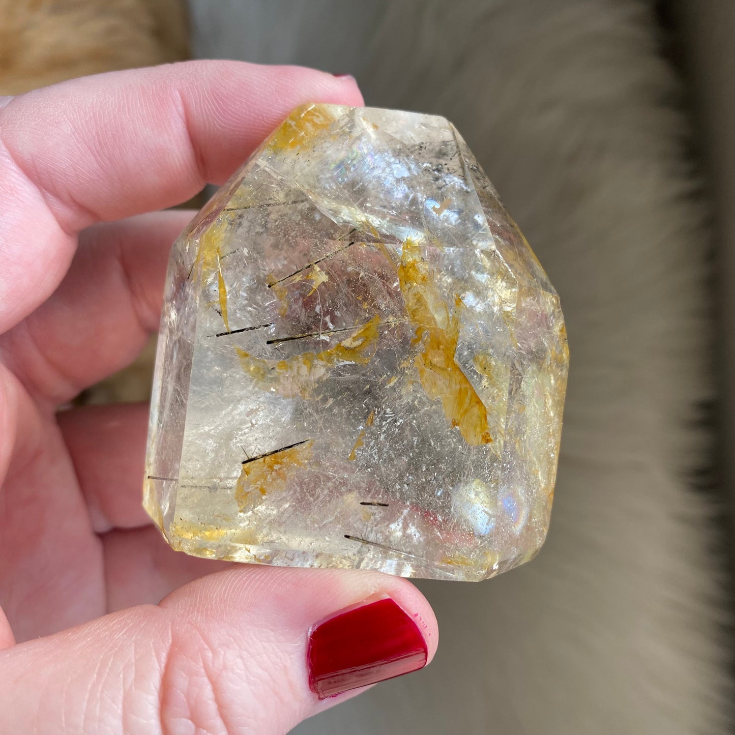 Quartz w/ Tourmaline & Iron