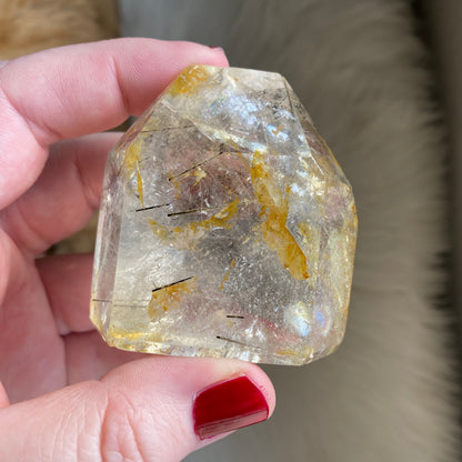 Quartz w/ Tourmaline & Iron