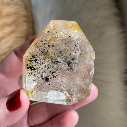 Quartz w/ Tourmaline & Iron