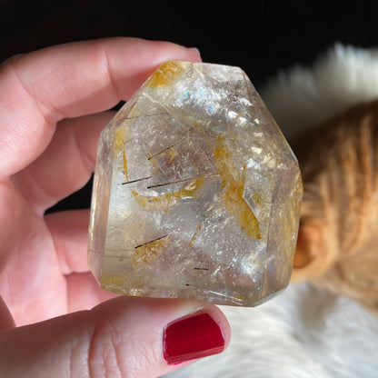 Quartz w/ Tourmaline & Iron