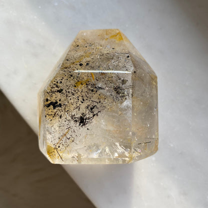 Quartz w/ Tourmaline & Iron