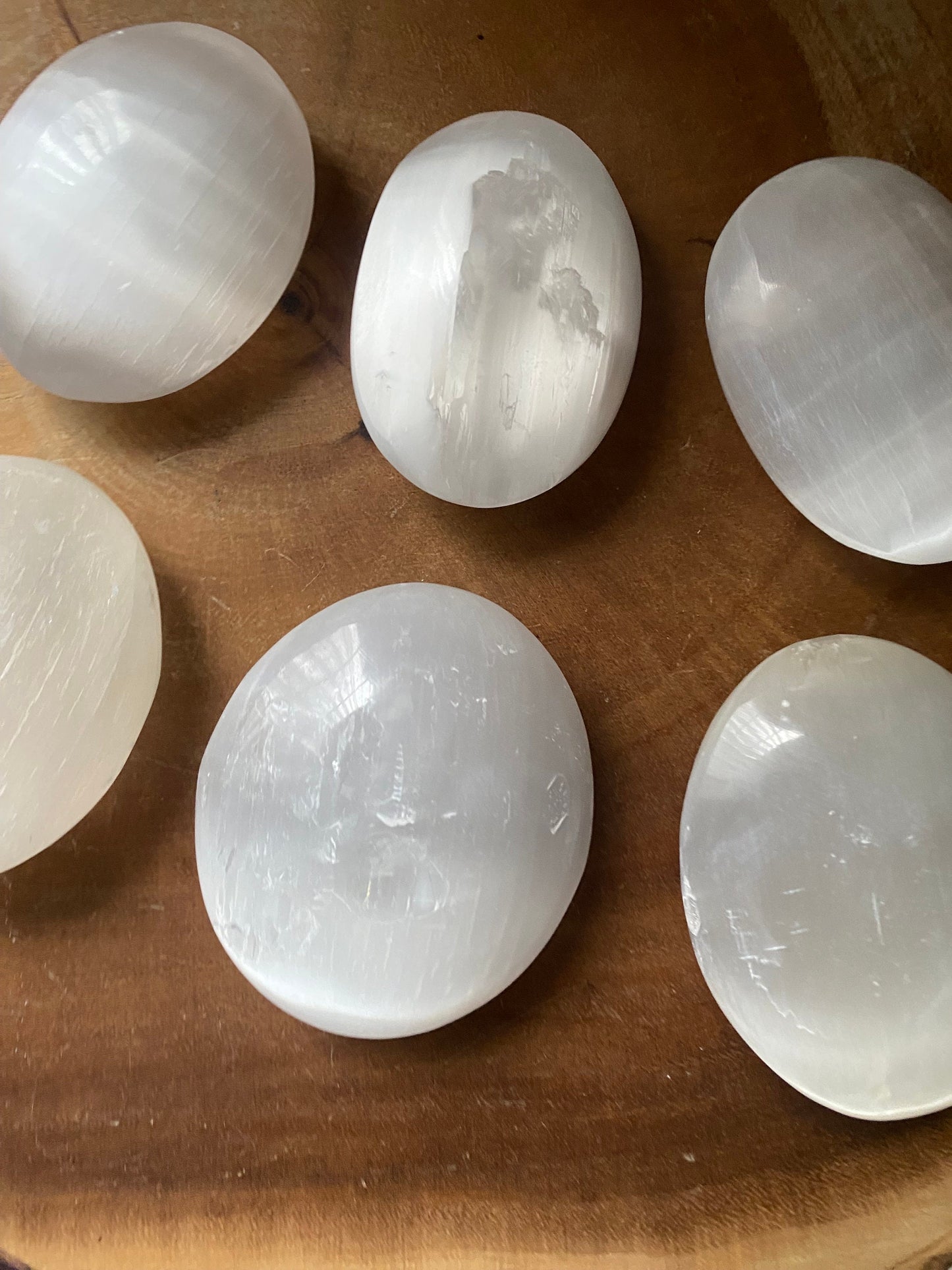 Selenite Palm Stone