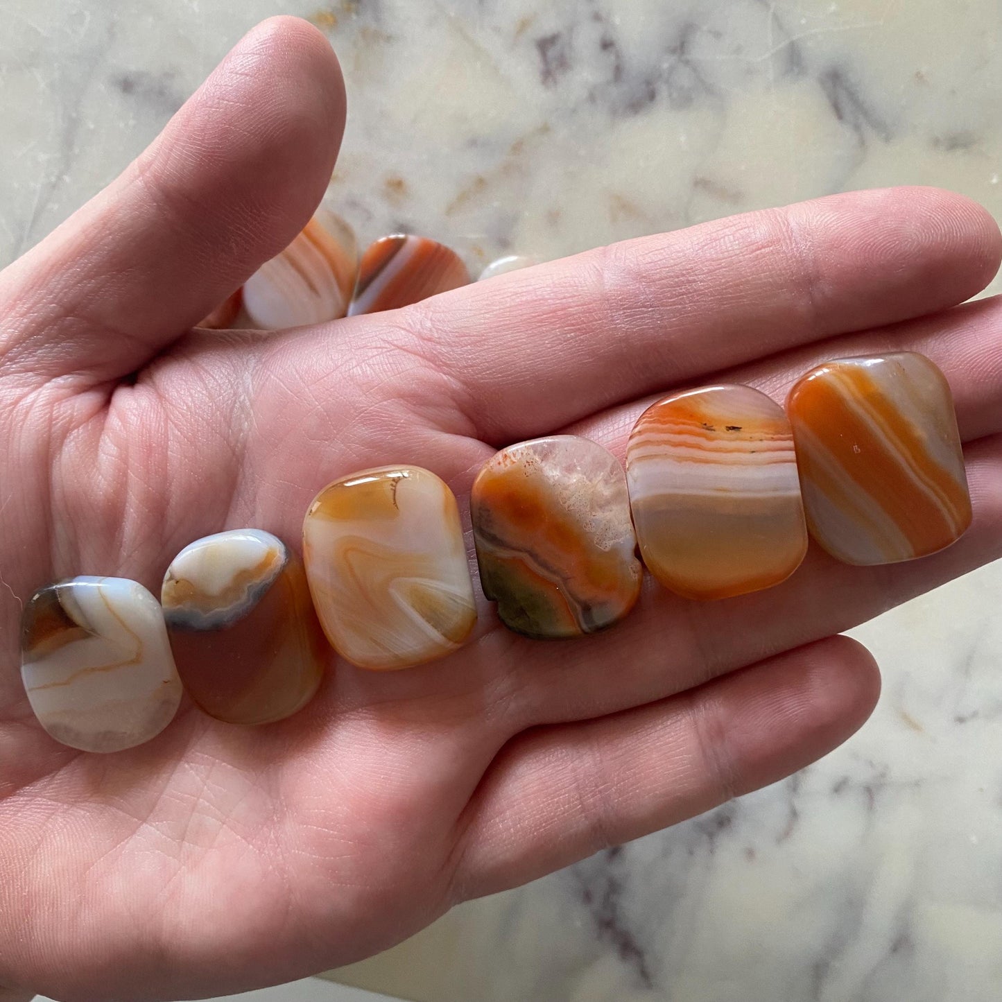 Banded Carnelian Mini Flat Stone