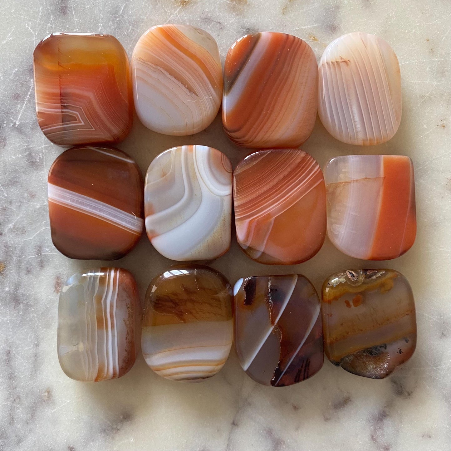 Banded Carnelian Mini Flat Stone
