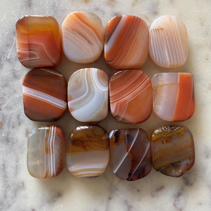 Banded Carnelian Mini Flat Stone