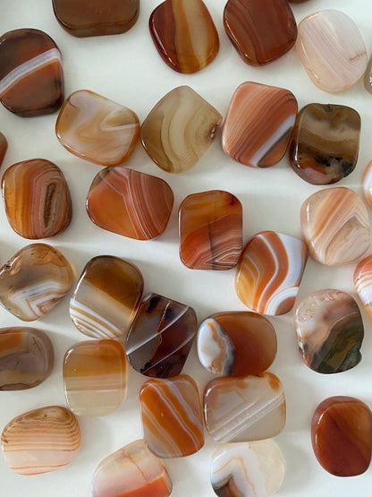 Banded Carnelian Mini Flat Stone