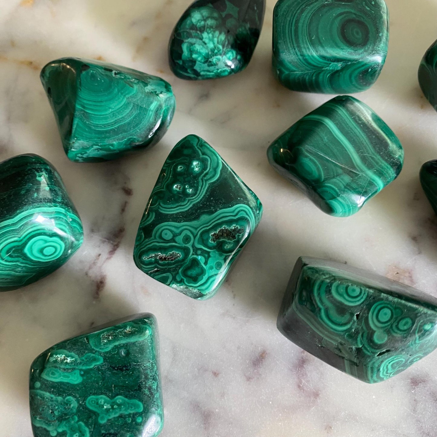 Malachite tumble stone - transformation and protection crystal