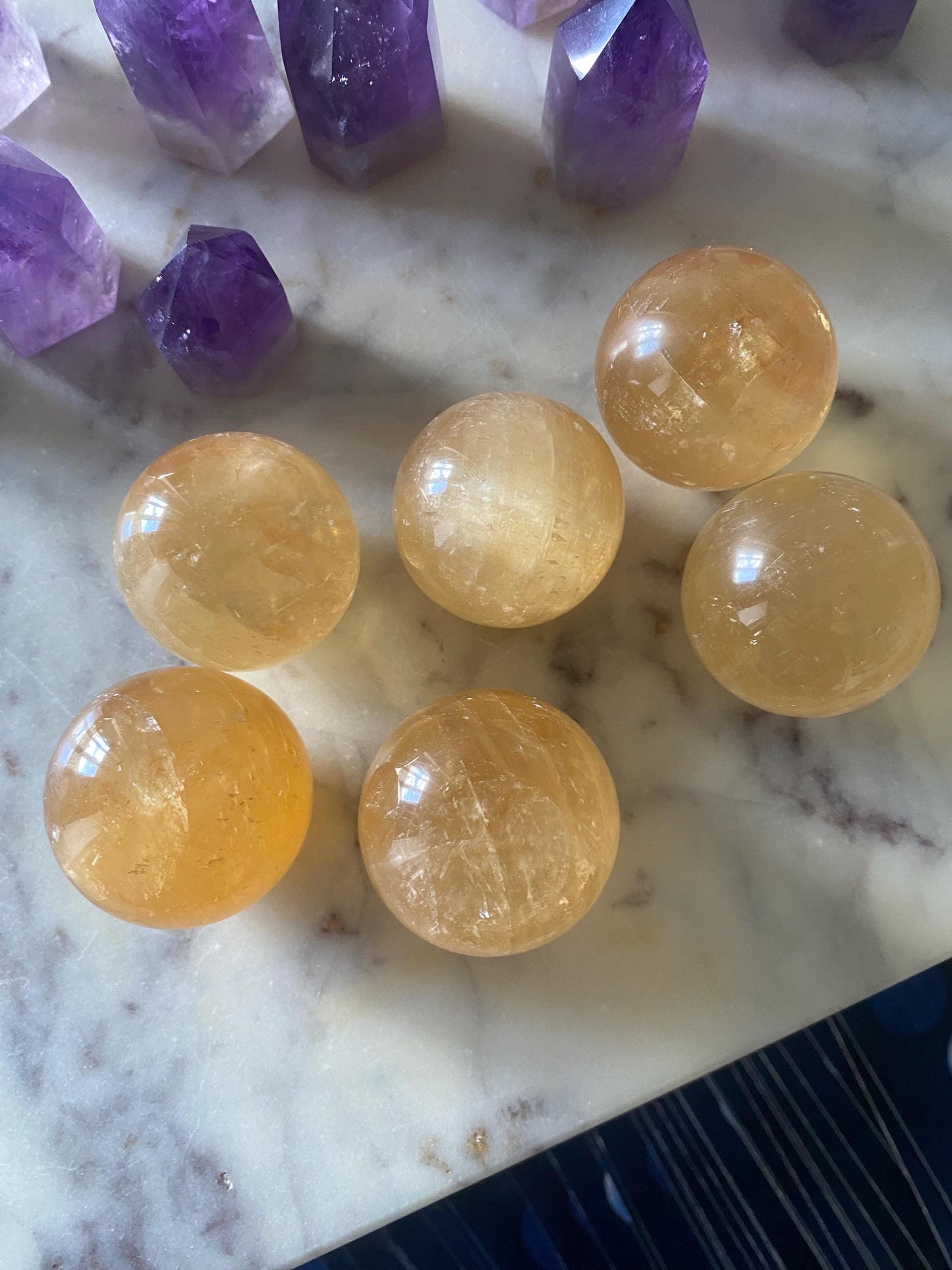Honey Calcite Sphere
