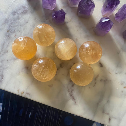 Honey Calcite Sphere