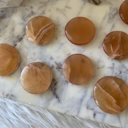 Honey Calcite Flat Stone