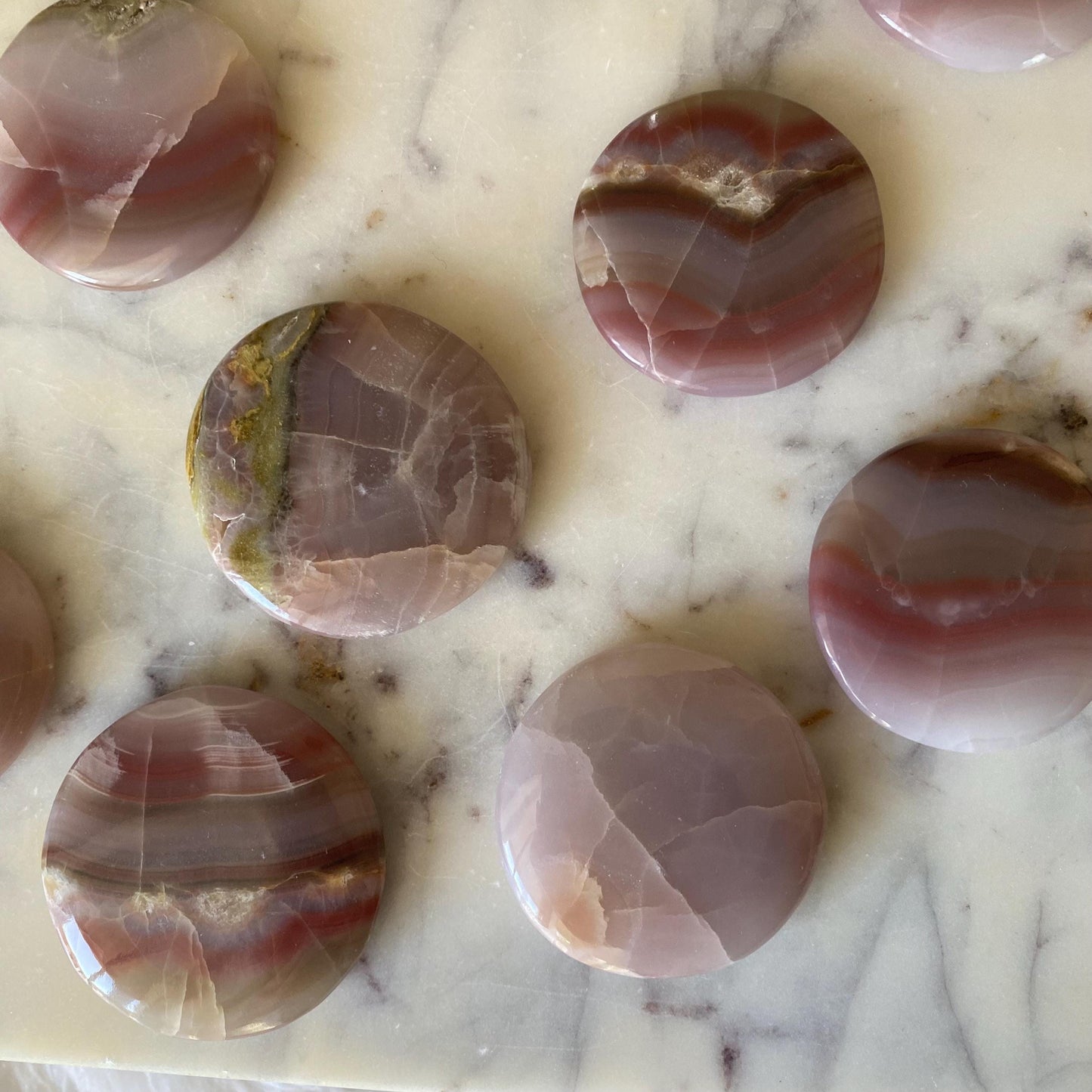 Rose Calcite Flat Stone