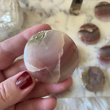 Rose Calcite Flat Stone