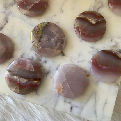 Rose Calcite Flat Stone