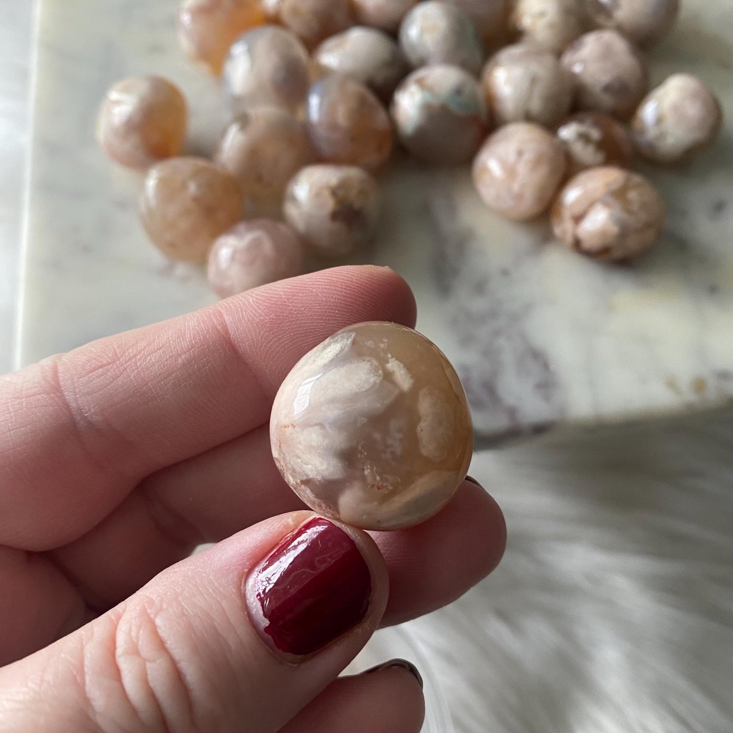 Flower Agate Tumbled Crystal