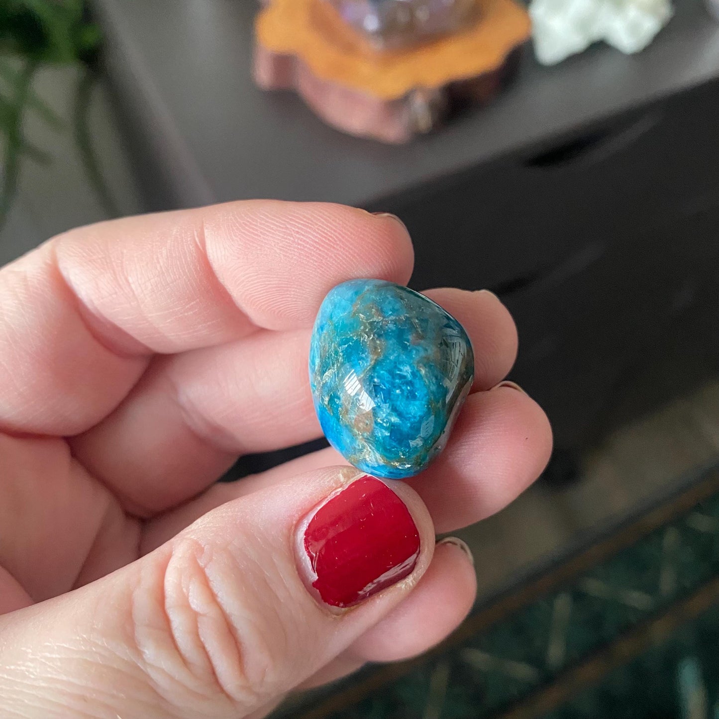 Blue Apatite Tumbled Stone