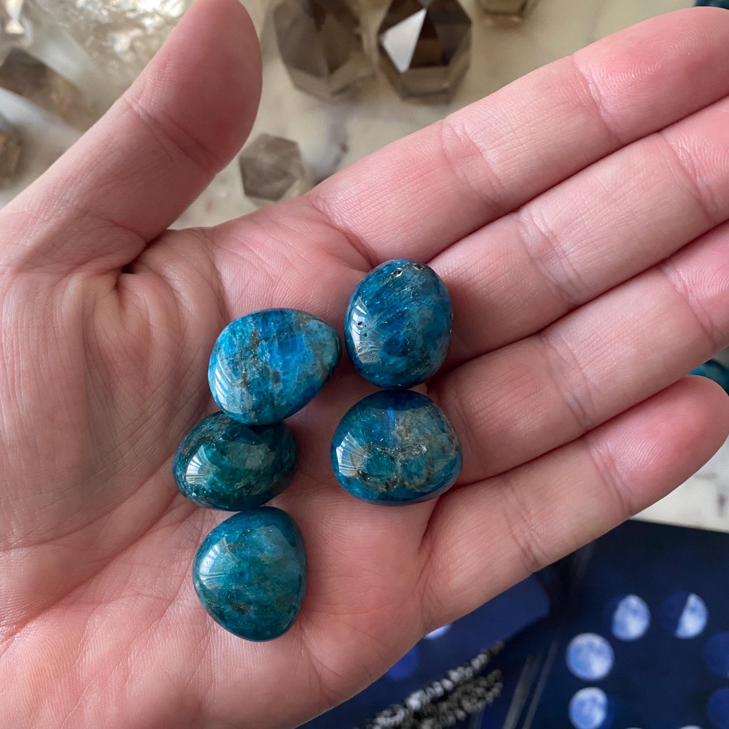 Blue Apatite Tumbled Stone