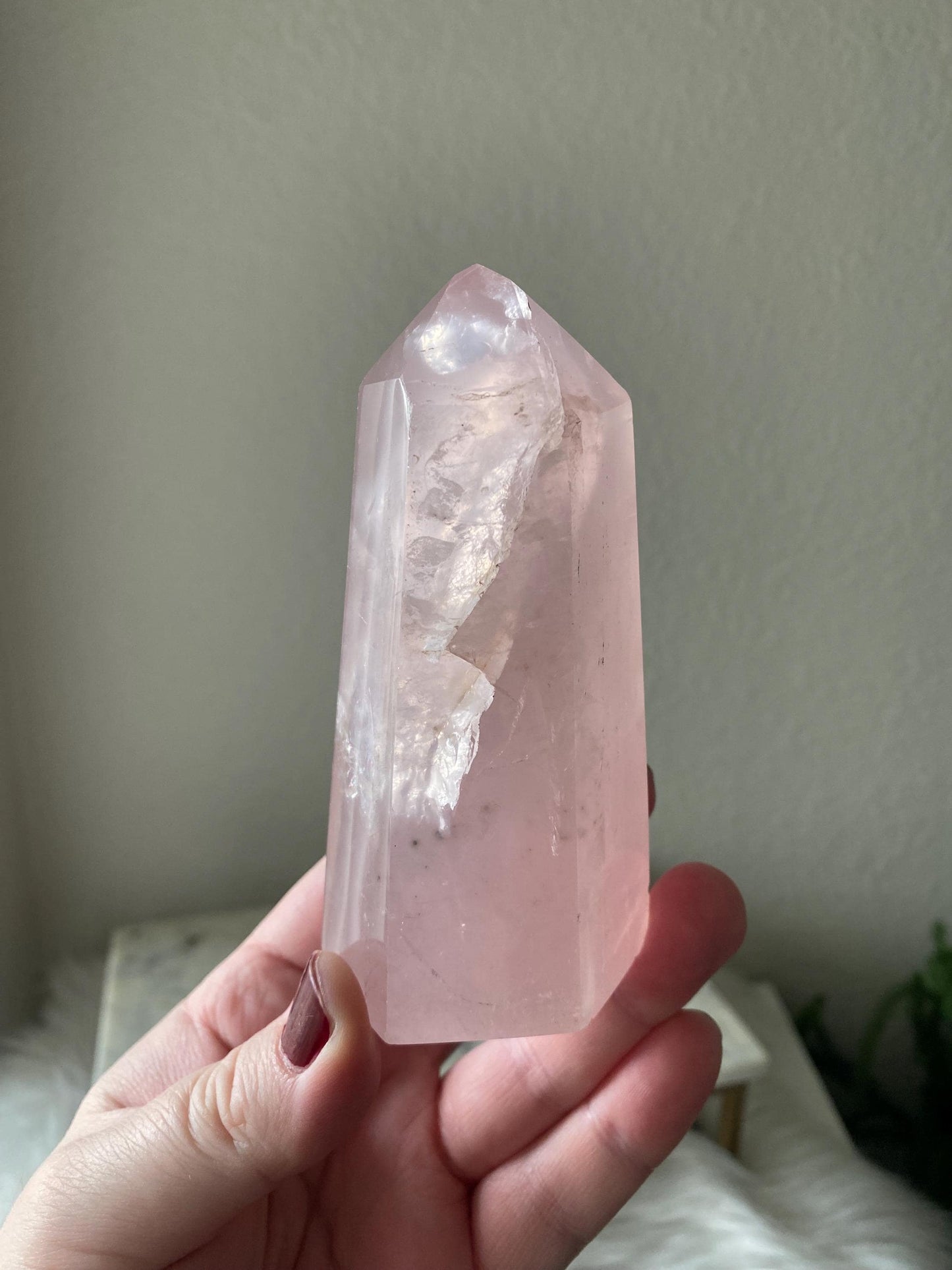 rose quartz tower crystal for self-love and emotional support