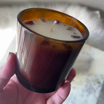 Sweater Weather - Intuition, Magic, Protection - Practical Magic inspired Crystal Candle